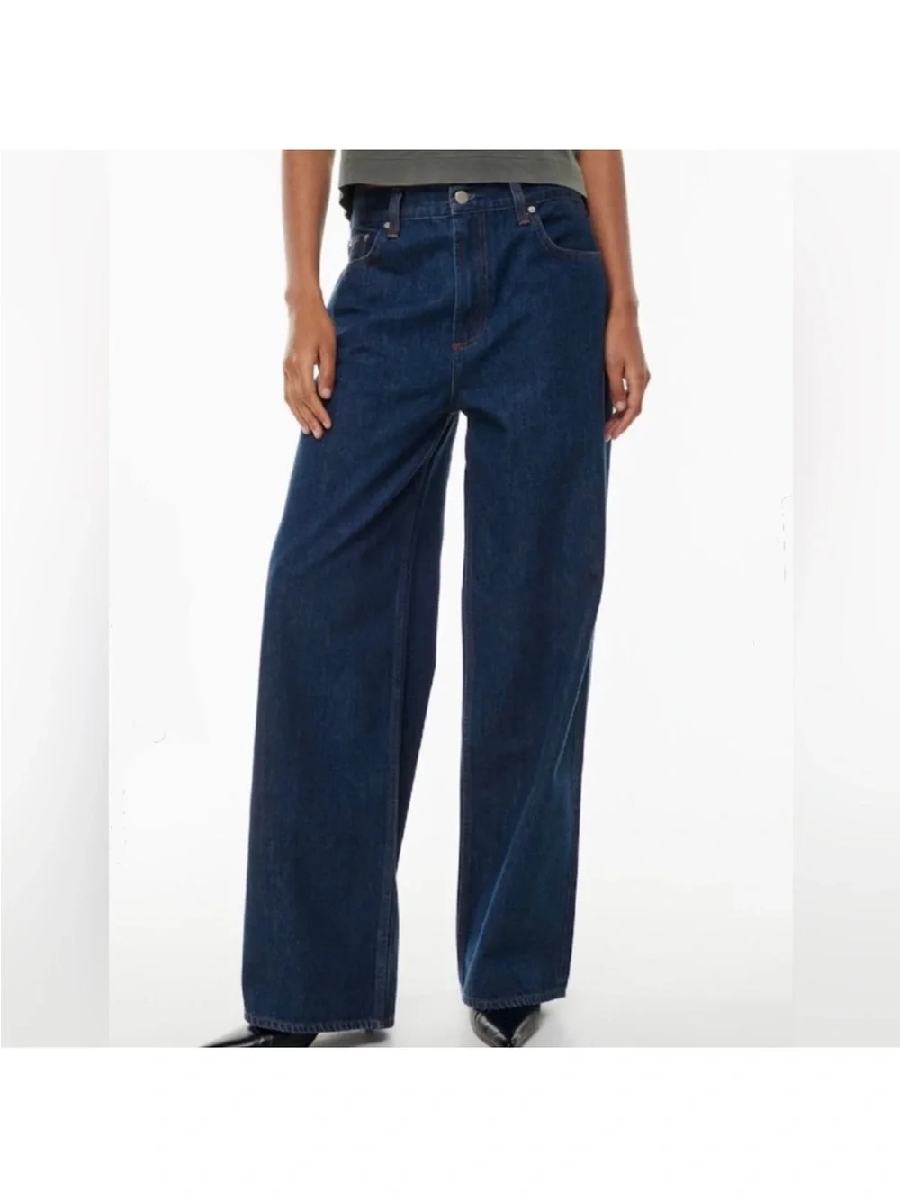 Denim Forum The 90s Iggy Low-Rise Baggy Jeans Under Pressure Dark Wash size 23